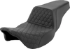 SADDLEMEN Step-Up Seat - Honeycomb - Black Stitching - FL '08-'23 808-07B-177 - Team Dream Rides