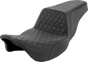 SADDLEMEN Step-Up Seat - Honeycomb - Black Stitching - FL '08-'23 808-07B-177 - Team Dream Rides