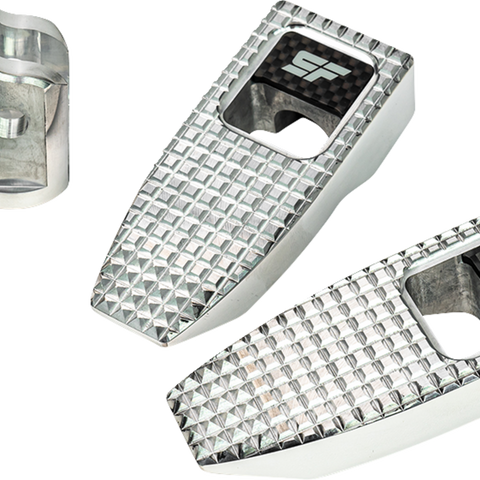 SLYFOX Speed Pegs - Silver Polished - Front SF-903-01-2 - Team Dream Rides