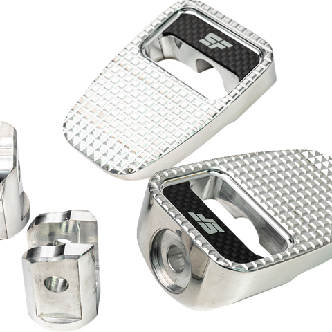 SLYFOX Footpegs - Silver Polished - Front SF-904-01-2 - Team Dream Rides