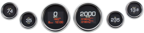 Dakota Digital MLX-8604 6-Gauge Instrument Kit with Chrome Bezel for Touring and Trike Models (2004-2013)