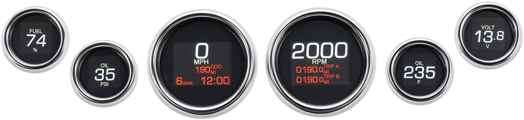 Dakota Digital MLX-8696 Touring 6-Gauge Instrument Kit with Chrome Bezel for 1999-2003 Vehicles