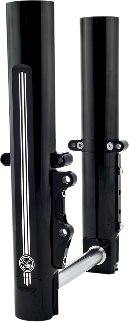 PERFORMANCE MACHINE (PM) Fork Leg Kit - Black - Lower - Single Disc - Contrast Cut - '14-'20 FL 0208-2097-BM - Team Dream Rides