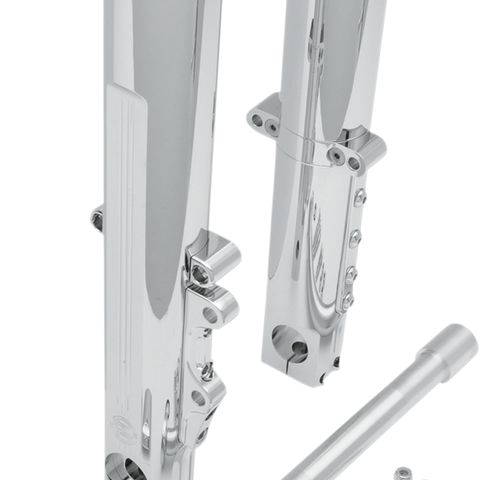 PERFORMANCE MACHINE (PM) Fork Leg Kit - Chrome - Lower - Single Disc - '14-'20 FL 0208-2097-CH - Team Dream Rides