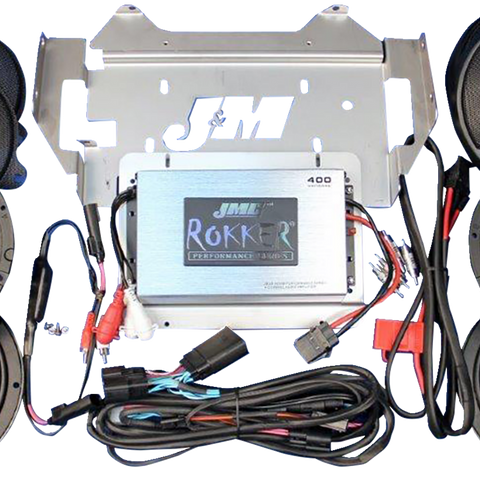 J & M 400 W 4-Channel Amplifier/Speaker Kit - '14-'23 FLHTK/FLHT/FLHCUTG RKT6-400HC14-UL4 - Team Dream Rides