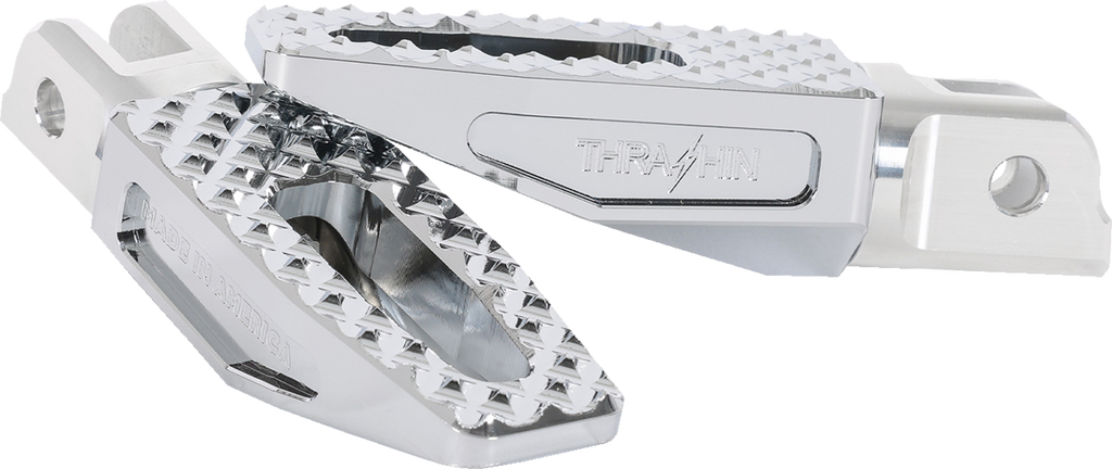 THRASHIN SUPPLY CO. Slim P-54 Footpegs - Front - Chrome TSC-2021-3-SF