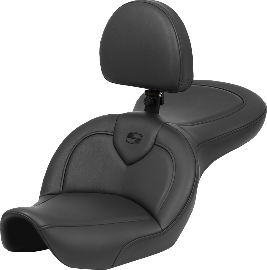 SADDLEMEN Roadsofa* Seat - with Backrest - Black - FXDWG '96-'23 896-05-187BR - Team Dream Rides