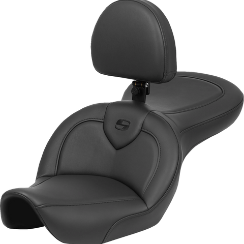 SADDLEMEN Roadsofa* Seat - with Backrest - Black - FXDWG '96-'23 896-05-187BR - Team Dream Rides