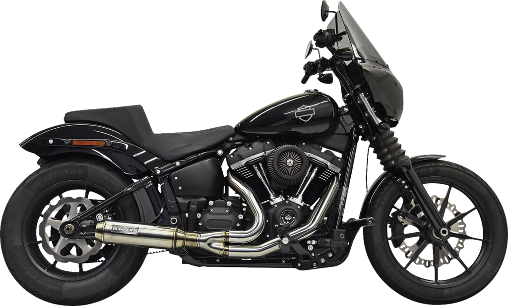 BASSANI XHAUST 1S77SSE 2-into-1 Stainless Steel Exhaust System with Superbike Muffler and Catalytic Converter