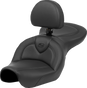 SADDLEMEN Roadsofa* Seat - Black Stitch - with Backrest - FXD '04-'05 804-04-187BR - Team Dream Rides