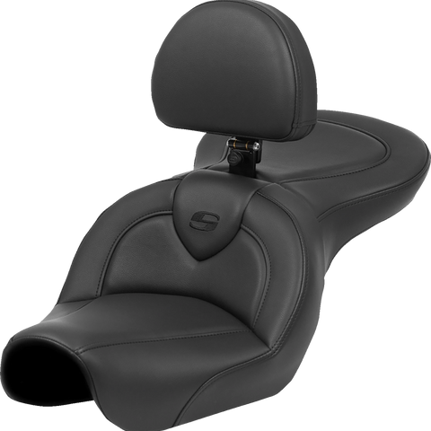 SADDLEMEN Roadsofa* Seat - Black Stitch - with Backrest - FXD '04-'05 804-04-187BR - Team Dream Rides
