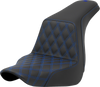 SADDLEMEN Step-Up Seat - Front Lattice Stitch - Blue Stitch - FXLR/FLSB '18-'21 A818-29-172BLU - Team Dream Rides