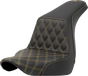 SADDLEMEN Step-Up Seat - Front Lattice Stitch - Gold Stitch - FXLR/FLSB '18-'21 818-29-17207 - Team Dream Rides