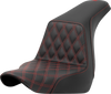 SADDLEMEN Step-Up Seat - Front Lattice Stitch - Red Stitch - FXLR/FLSB '18-'21 A818-29-172RED