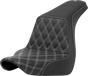 SADDLEMEN Step-Up Seat - Front Lattice Stitch - White Stitch - FXLR/FLSB '18-'21 818-29-17206 - Team Dream Rides