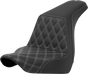SADDLEMEN Step-Up Seat - Front Lattice Stitch - Silver Stitch - FXLR/FLSB '18-'21 A818-29-172SIL - Team Dream Rides
