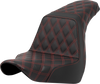 SADDLEMEN Step-Up Seat - Full Lattice Stitch - Red Stitch - FXLR/FLSB '18-'21 A818-29-175RED - Team Dream Rides