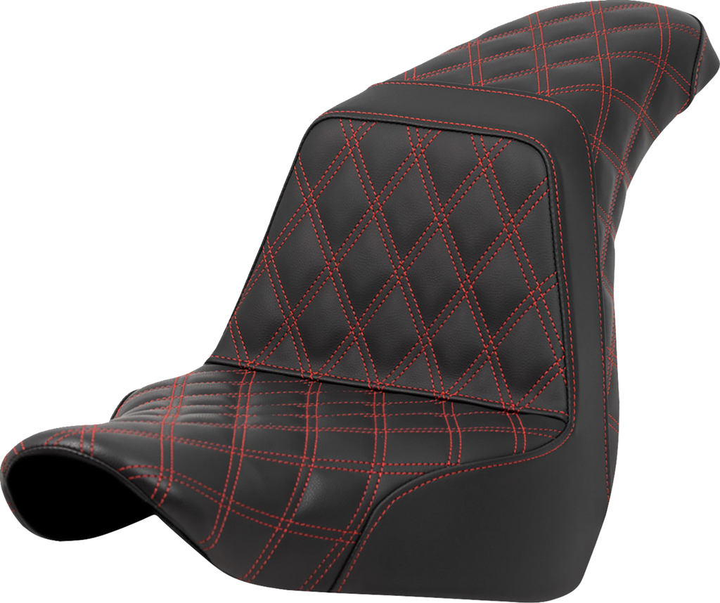 SADDLEMEN Step-Up Seat - Full Lattice Stitch - Red Stitch - FXLR/FLSB '18-'21 A818-29-175RED - Team Dream Rides