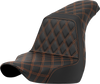 SADDLEMEN Step-Up Seat - Full Lattice Stitch - Orange Stitch - FXLR/FLSB '18-'21 A818-29-175ORA - Team Dream Rides