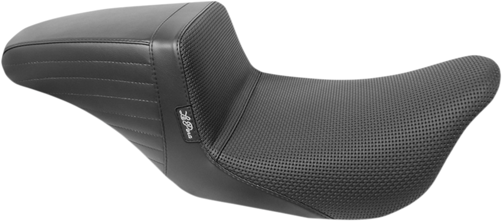 LePera Kickflip Seat with Basketweave Design - Black for Harley FL Models 2008-2023 | Part LK-597BW