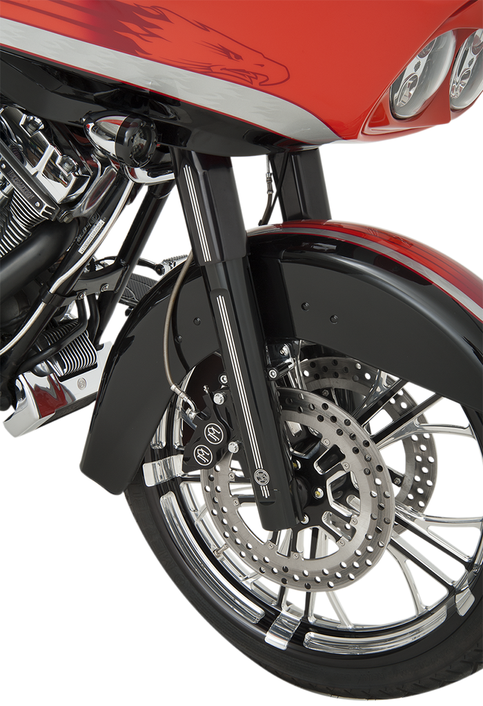 PERFORMANCE MACHINE (PM) Fork Slider Covers - Contrast Cut - Tech 0208-2045-BM - Team Dream Rides