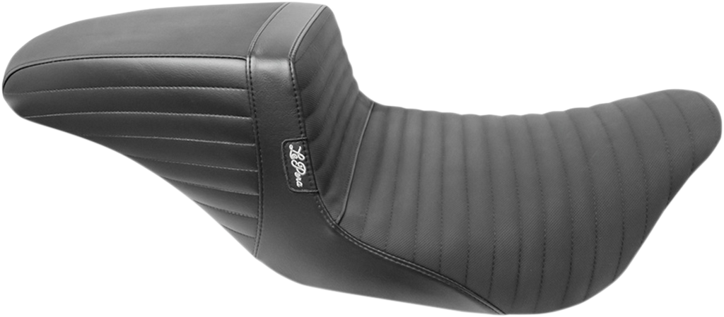 LE PERA Kickflip Daddy Long Legs Seat with Pleated Vinyl and Gripp Tape - Black for Harley FL '08-'25 (Part Number: LK-597DLPTGP)