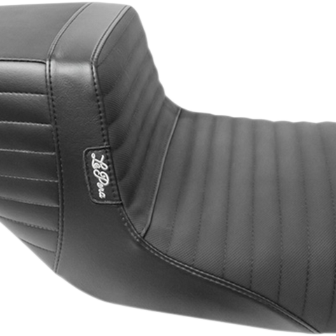 LE PERA Kickflip Daddy Long Legs Seat with Pleated Vinyl and Gripp Tape - Black for Harley FL '08-'25 (Part Number: LK-597DLPTGP)