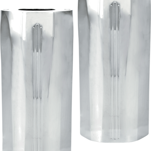 PERFORMANCE MACHINE (PM) Fork Slider Covers - Chrome - Tech 0208-2102-CH - Team Dream Rides