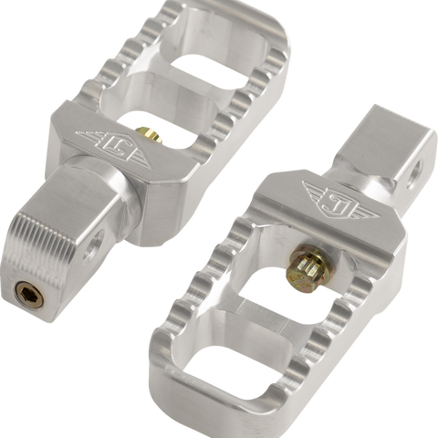 JOKER MACHINE Serrated Stubby Footpegs - Silver - Part Number 08-642-8 - Team Dream Rides