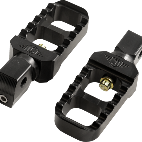 JOKER MACHINE Serrated Stubby Footpegs - Black - Part Number 08-642-8B - Team Dream Rides