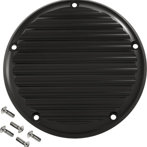 JOKER MACHINE Derby Cover - Finned Black - M8 Softail - Part 06-965-1 - Team Dream Rides