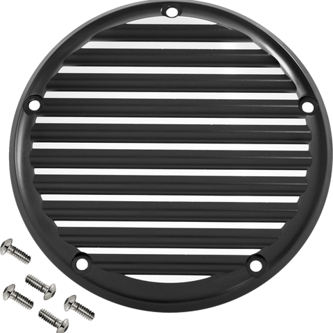 JOKER MACHINE Derby Cover - Finned Black/Silver - M8 Softail 06-965-2 - Team Dream Rides