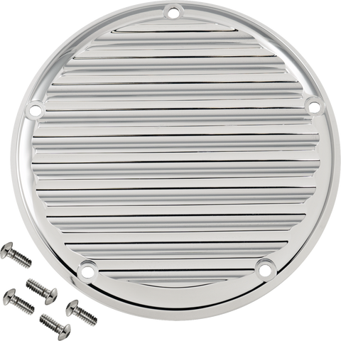 JOKER MACHINE Derby Cover - 5 Hole Finned - Chrome - M8 Softail 06-965-3 - Team Dream Rides