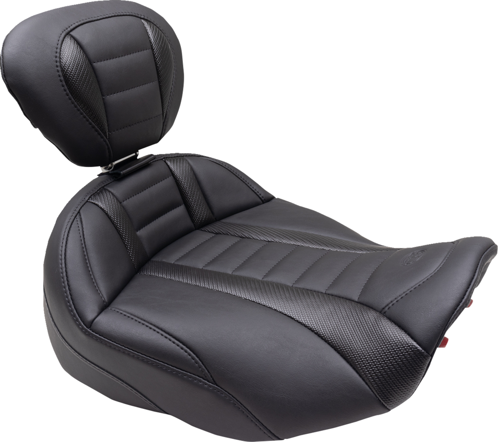 MUSTANG Deluxe Touring Solo Seat - Black Stitch - FLT/FLH '23-'24 89401