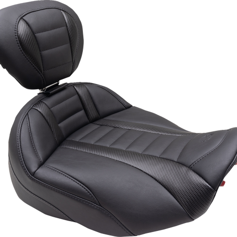 MUSTANG Deluxe Touring Solo Seat - Black Stitch - FLT/FLH '23-'24 89401 - Team Dream Rides