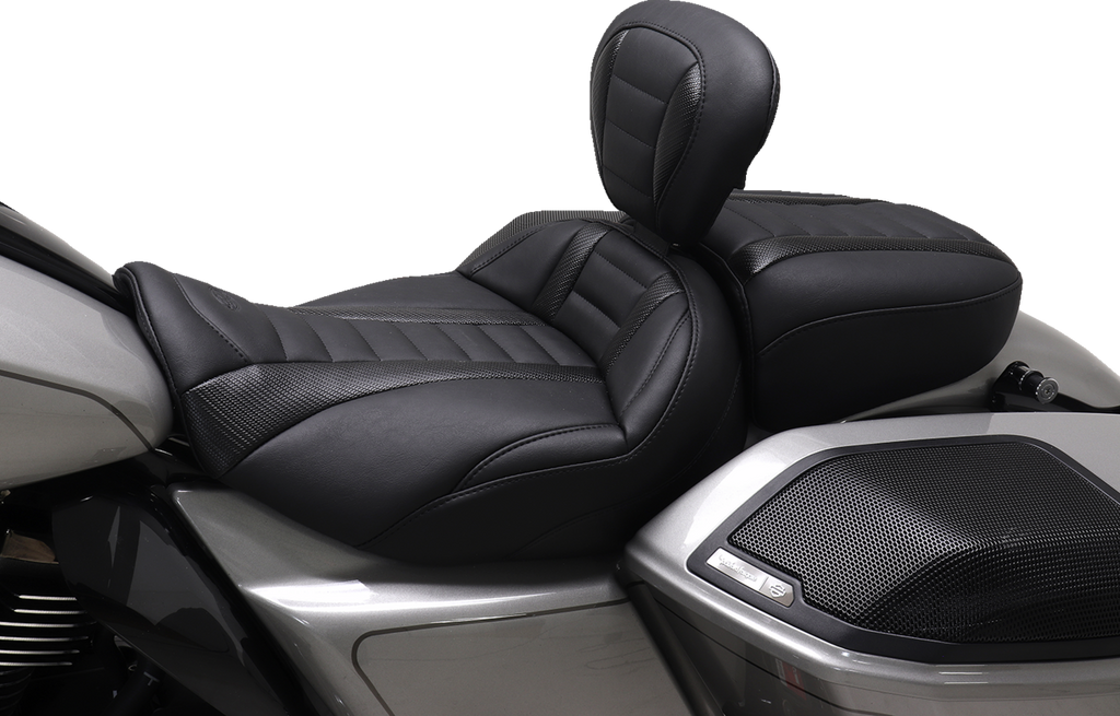 MUSTANG Deluxe Touring Solo Seat - Black Stitch - FLT/FLH '23-'24 89401