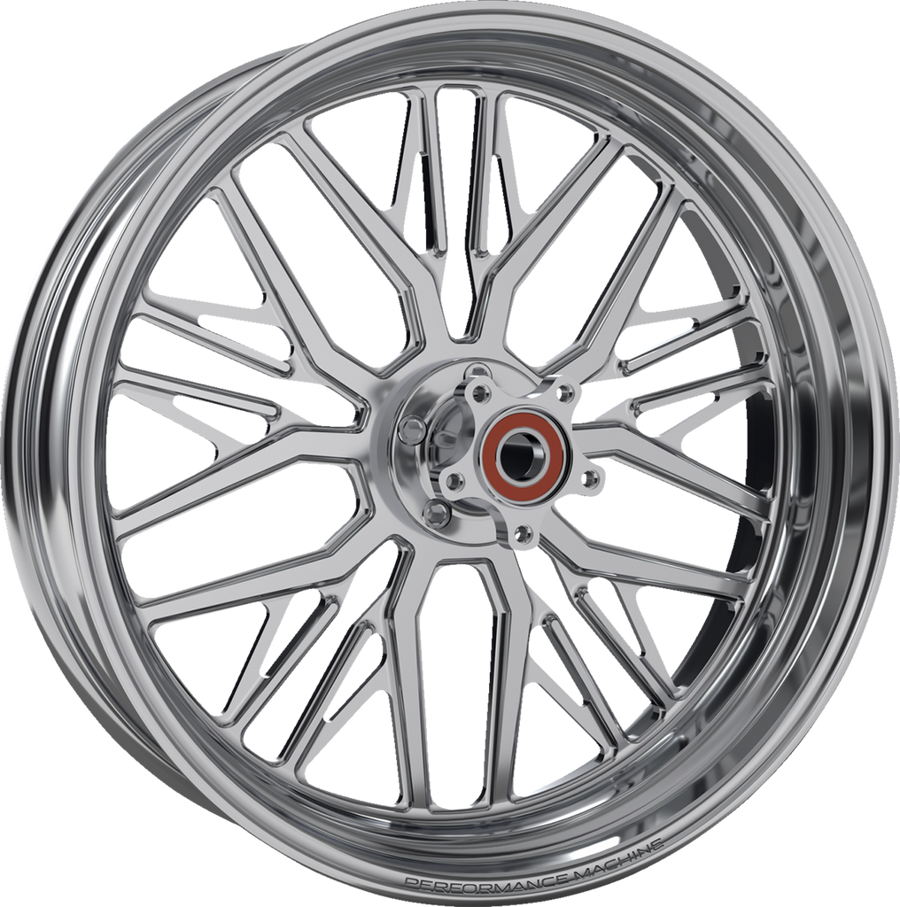 Performance Machine Nivis Rear Wheel with Single Disc and ABS - 18x5.5 - Black/Contrast Cut Platinum - Part #1269-7814R-NVSAP-BMP