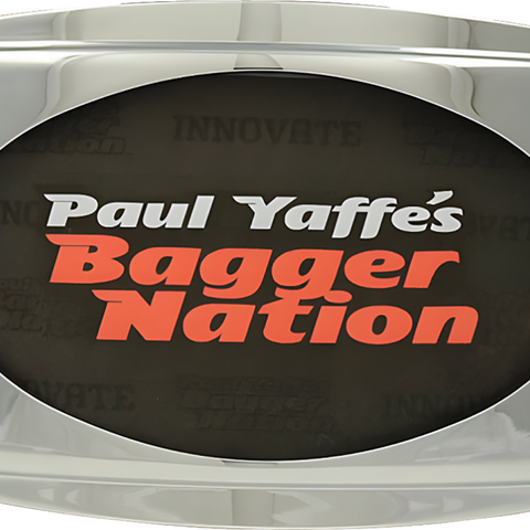 PAUL YAFFE BAGGER NATION License Plate Frame - Chrome PYO:USLP3-C-23L - Team Dream Rides
