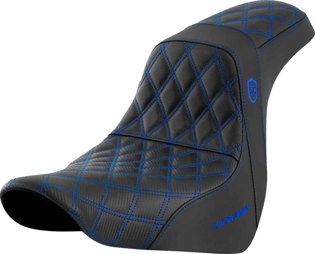 SADDLEMEN Pro Series SDC Performance Seat - without Backrest - Blue Stitch - FL/FX '18-'20 SC81829BLU - Team Dream Rides