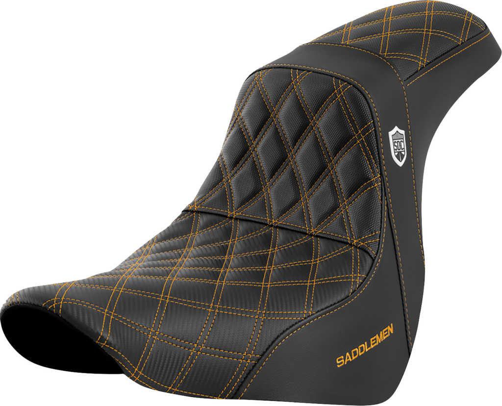 SADDLEMEN Pro Series SDC Performance Seat - without Backrest - Gold Stitch - FL/FX '18-'20 SC81829GOL - Team Dream Rides