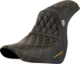 SADDLEMEN Pro Series SDC Performance Seat - without Backrest - Gold Stitch - FL/FX '18-'20 SC81829GOL - Team Dream Rides