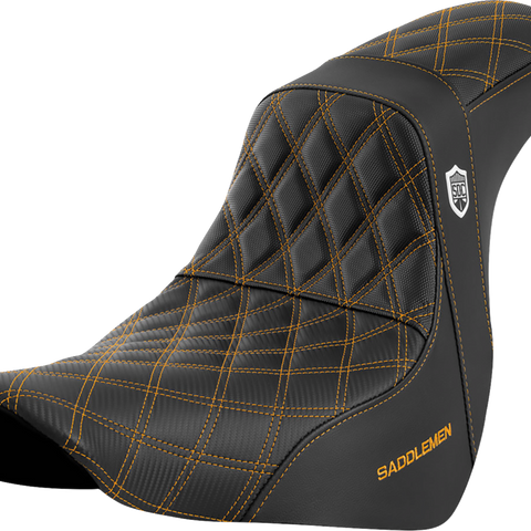 SADDLEMEN Pro Series SDC Performance Seat - without Backrest - Gold Stitch - FL/FX '18-'20 SC81829GOL - Team Dream Rides