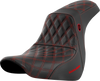 SADDLEMEN Pro Series SDC Performance Seat - without Backrest - Red Stitch - FL/FX '18-'20 SC81829RED - Team Dream Rides