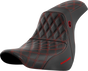 SADDLEMEN Pro Series SDC Performance Seat - without Backrest - Red Stitch - FL/FX '18-'20 SC81829RED - Team Dream Rides