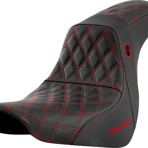 SADDLEMEN Pro Series SDC Performance Seat - without Backrest - Red Stitch - FL/FX '18-'20 SC81829RED - Team Dream Rides