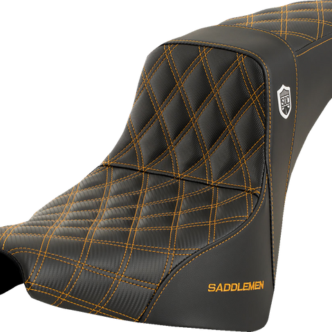 SADDLEMEN Pro Series SDC Performance Seat - without Backrest - Gold Stitch - FXBB/FXST '18-'23 SC81830GOL - Team Dream Rides