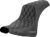 SADDLEMEN Pro Series SDC Performance Seat - without Backrest - Silver Stitch - FXBB/FXST '18-'23 SC81830SIL