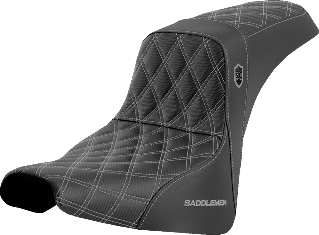 SADDLEMEN Pro Series SDC Performance Seat - without Backrest - Silver Stitch - FXBB/FXST '18-'23 SC81830SIL