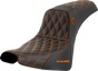 SADDLEMEN Pro Series SDC Performance Seat - without Backrest - Orange Stitch - FXBB/FXST '18-'23 SC81830ORA - Team Dream Rides