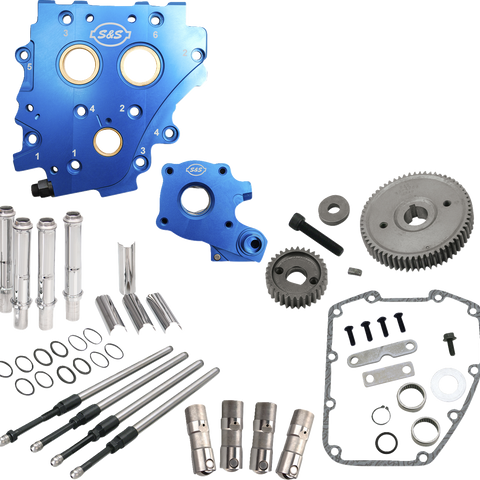 S&S CYCLE Cam Chest Kit without Cams for Twin Cam Engines – Gear Drive, Oil Cooled with Chrome Pushrods and Tappets (Part #310-1269)